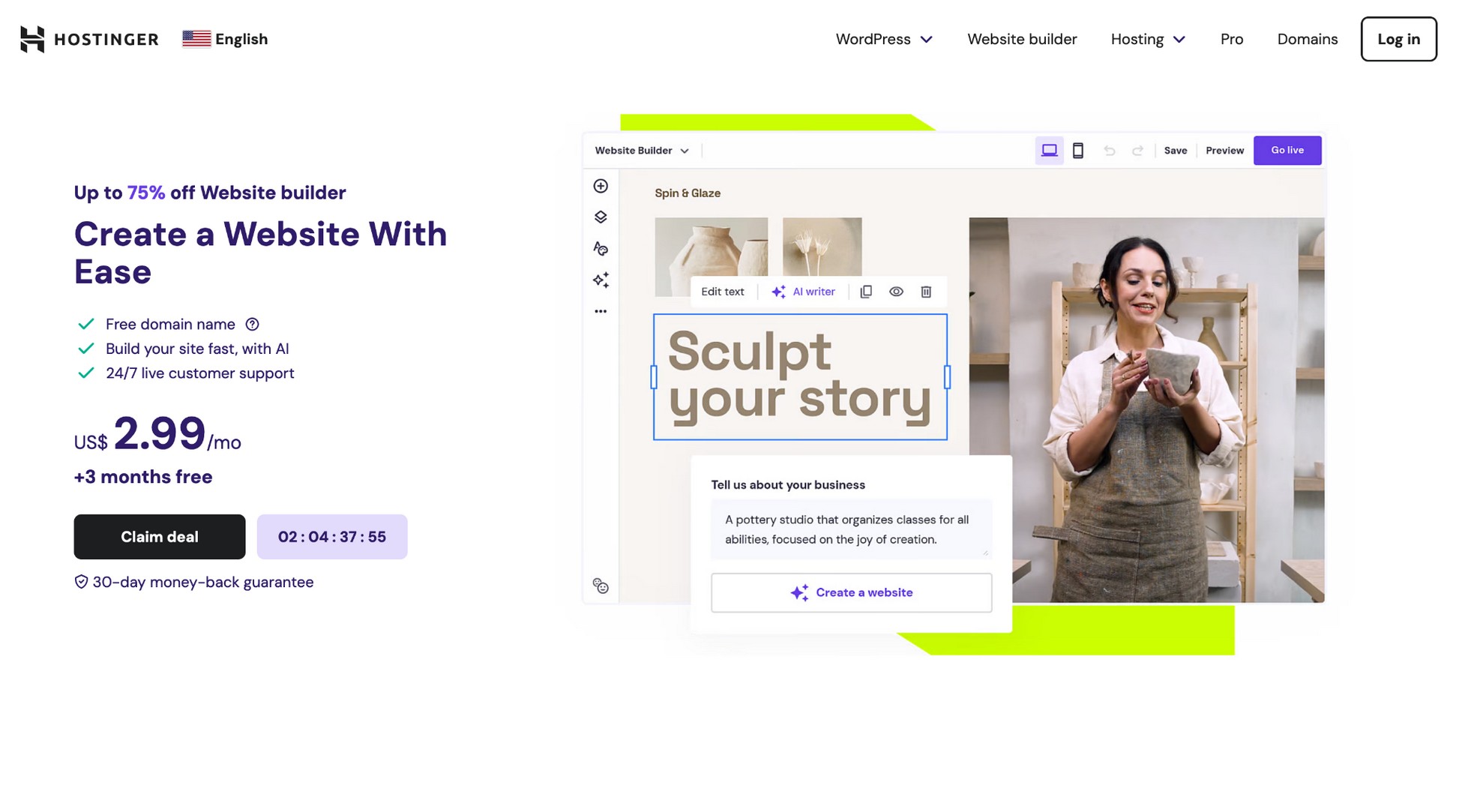 hostinger website builder