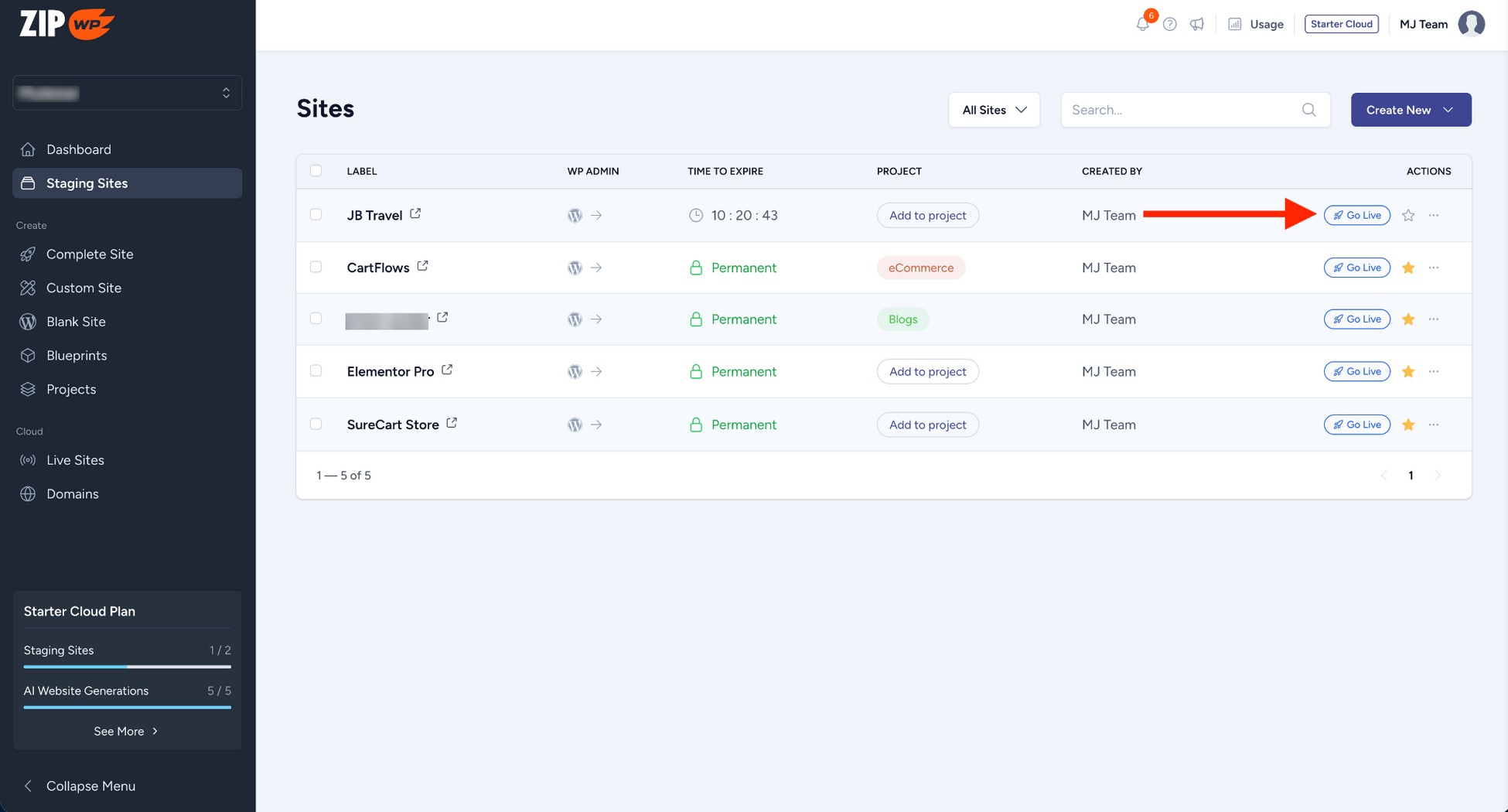 take your site live on zipwp managed wordpress hosting
