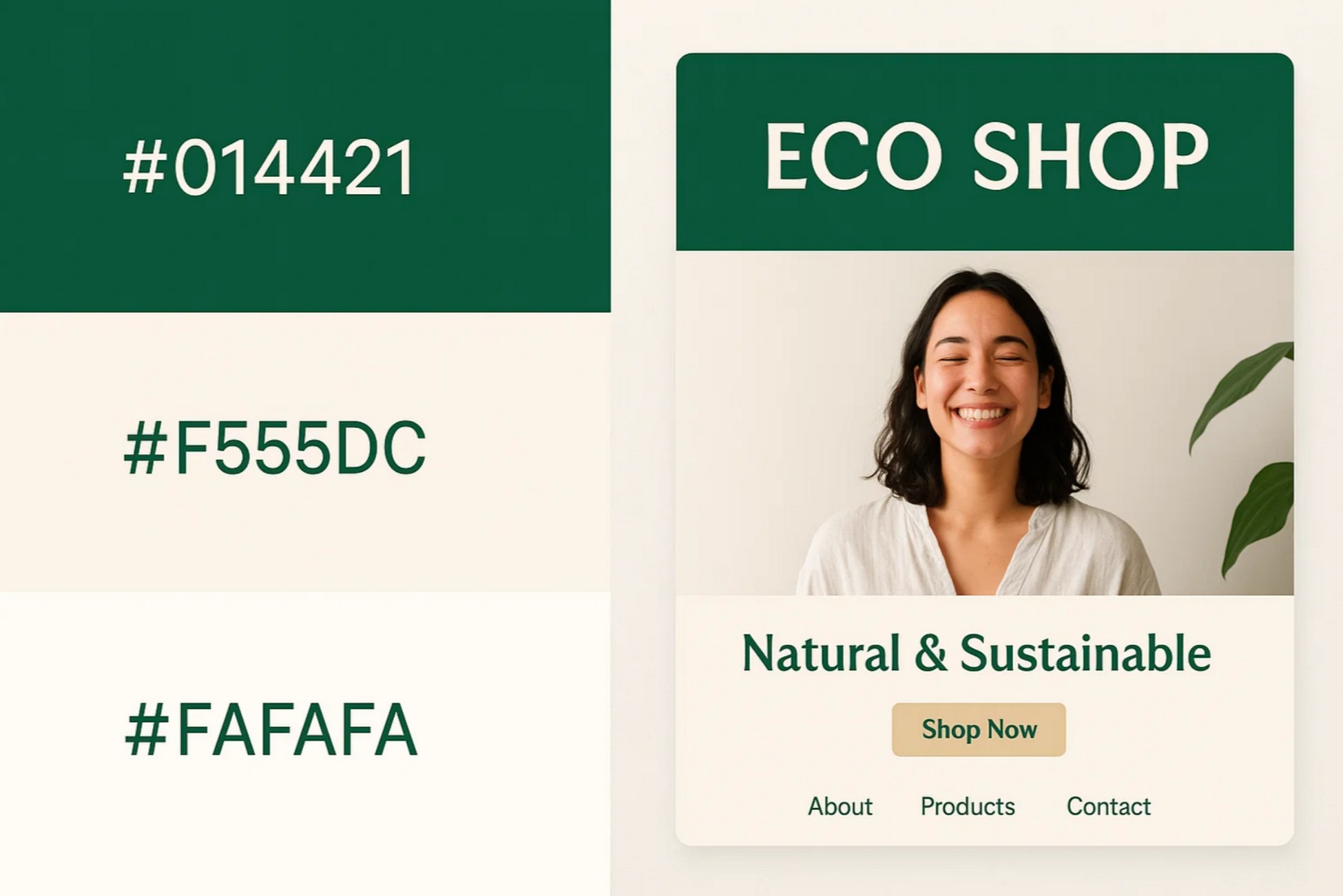 Deep Green, Beige, and Off-White