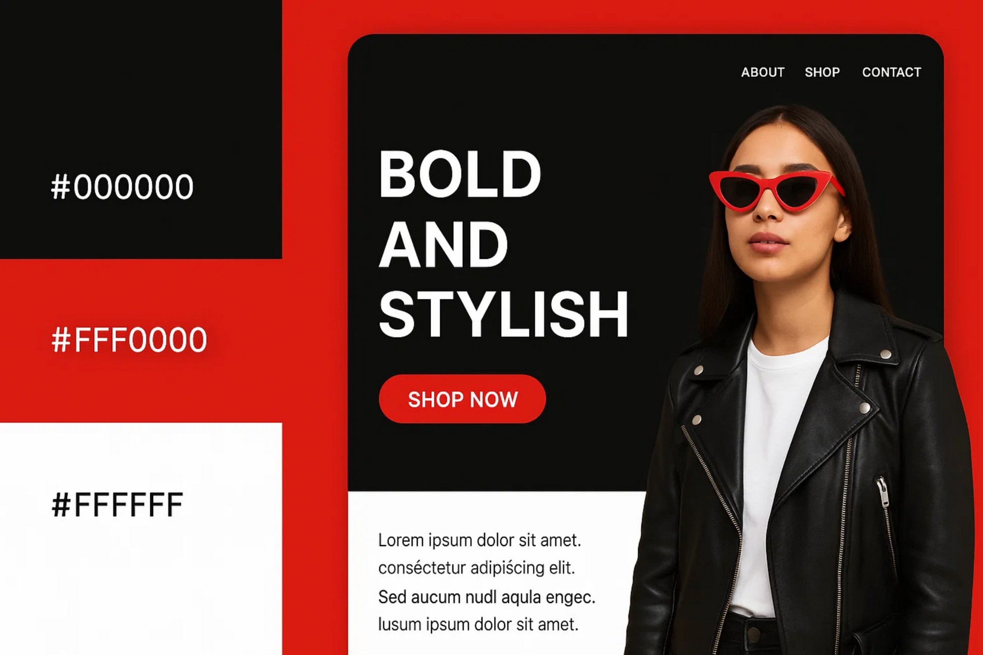 Classic Black, Red, and White