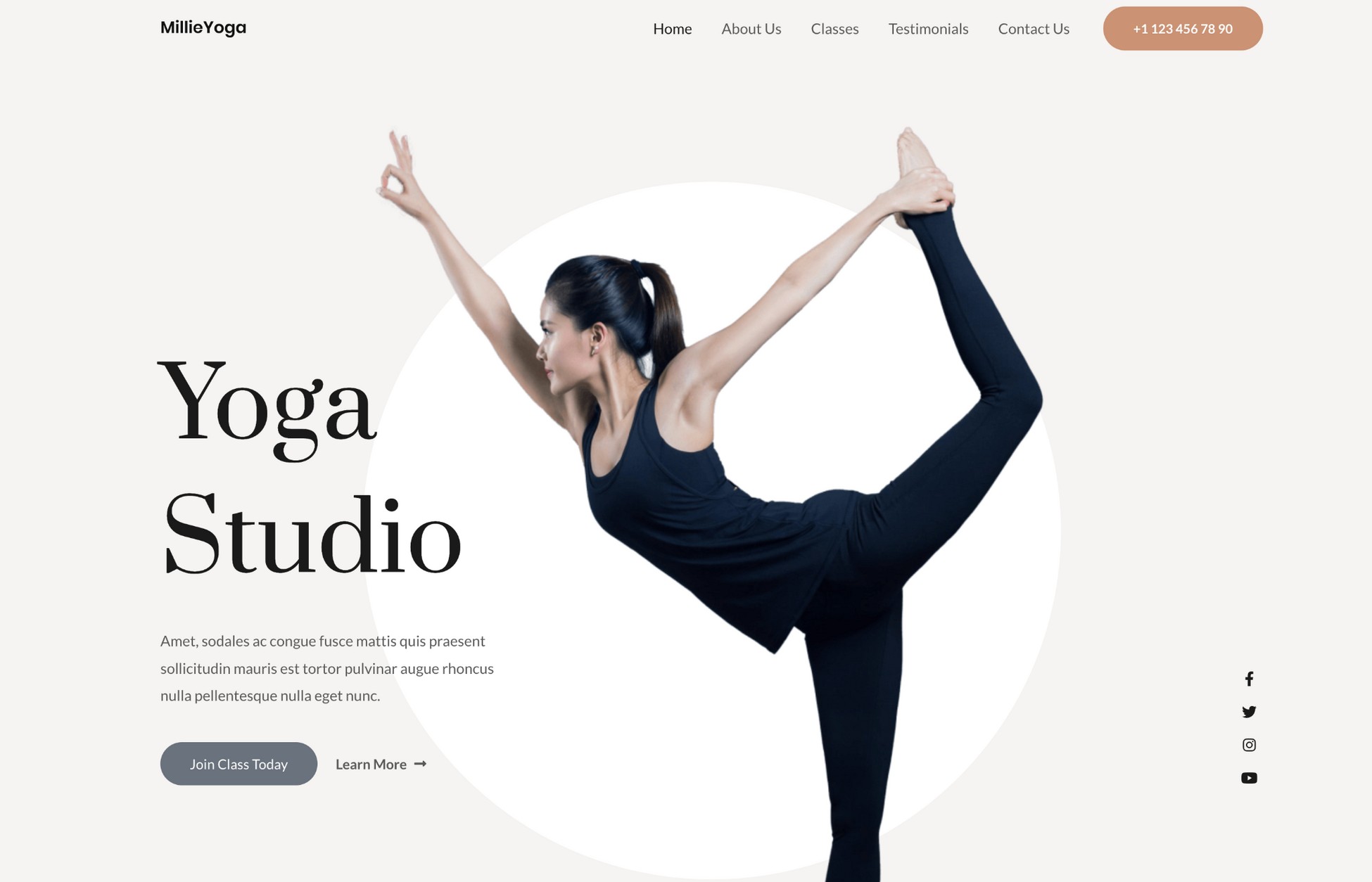 yoga instructor starter template from astra theme