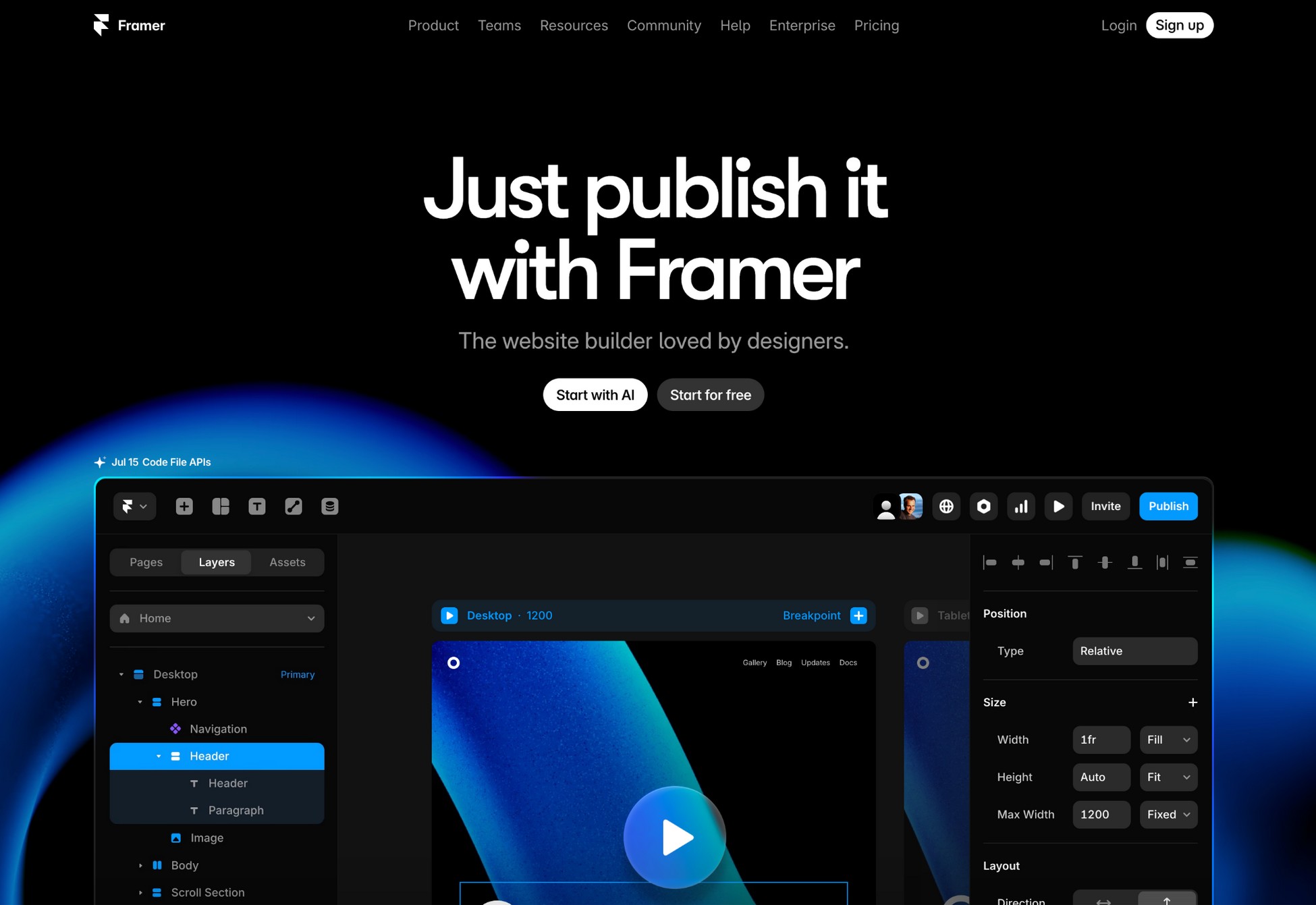 framer wireframing tool