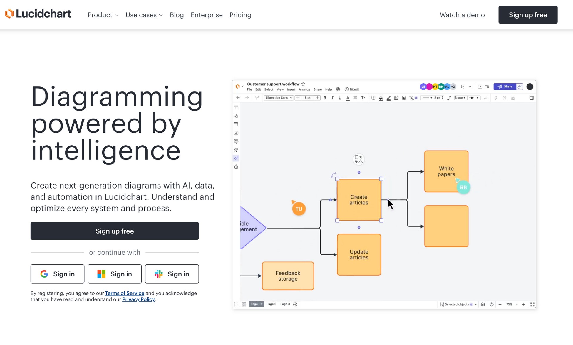 lucidchart wireframing tool