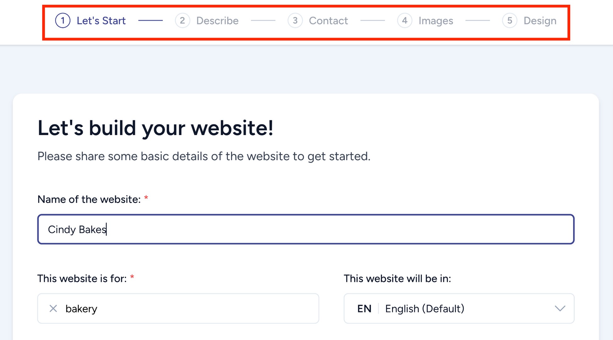 zipwp creates a wordpress site in 5 steps