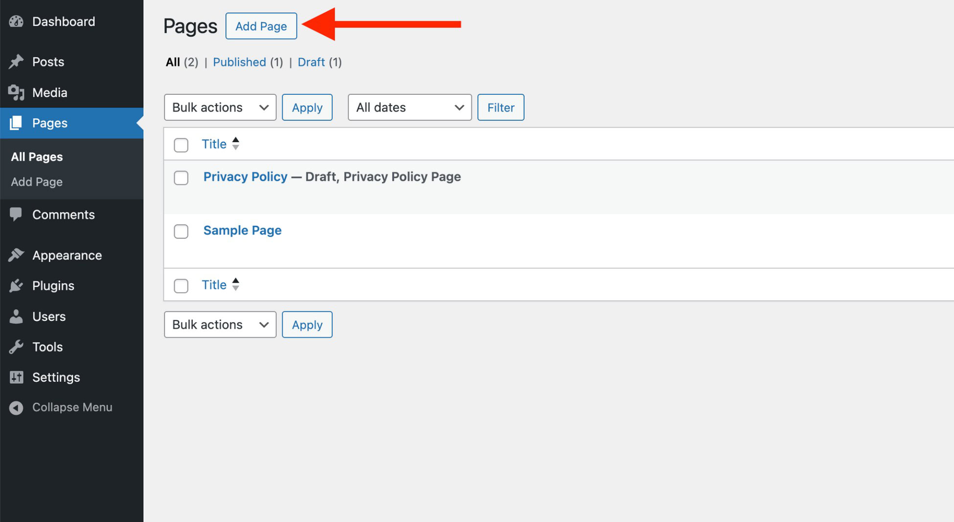 add pages to your website