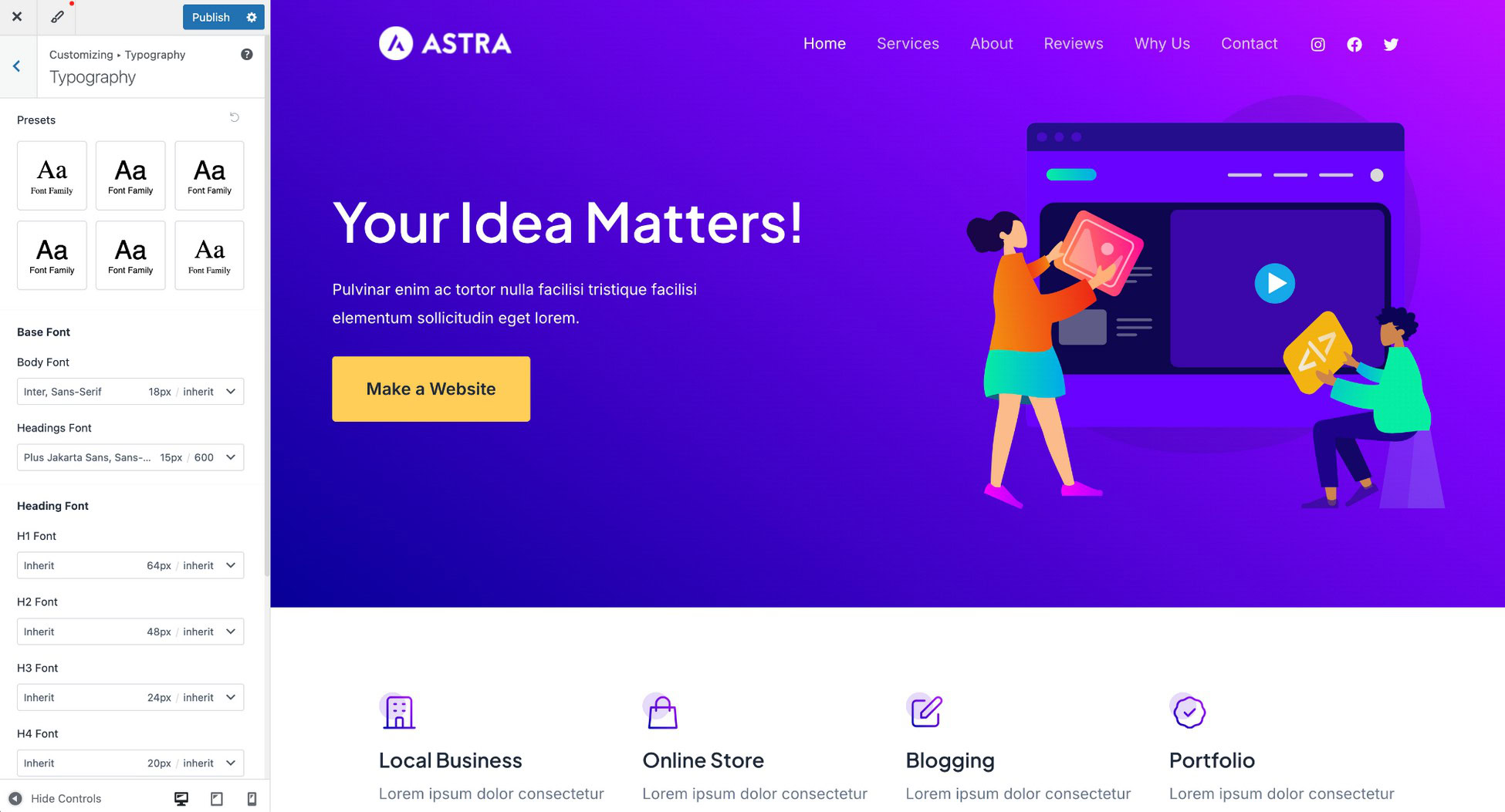 customize your website