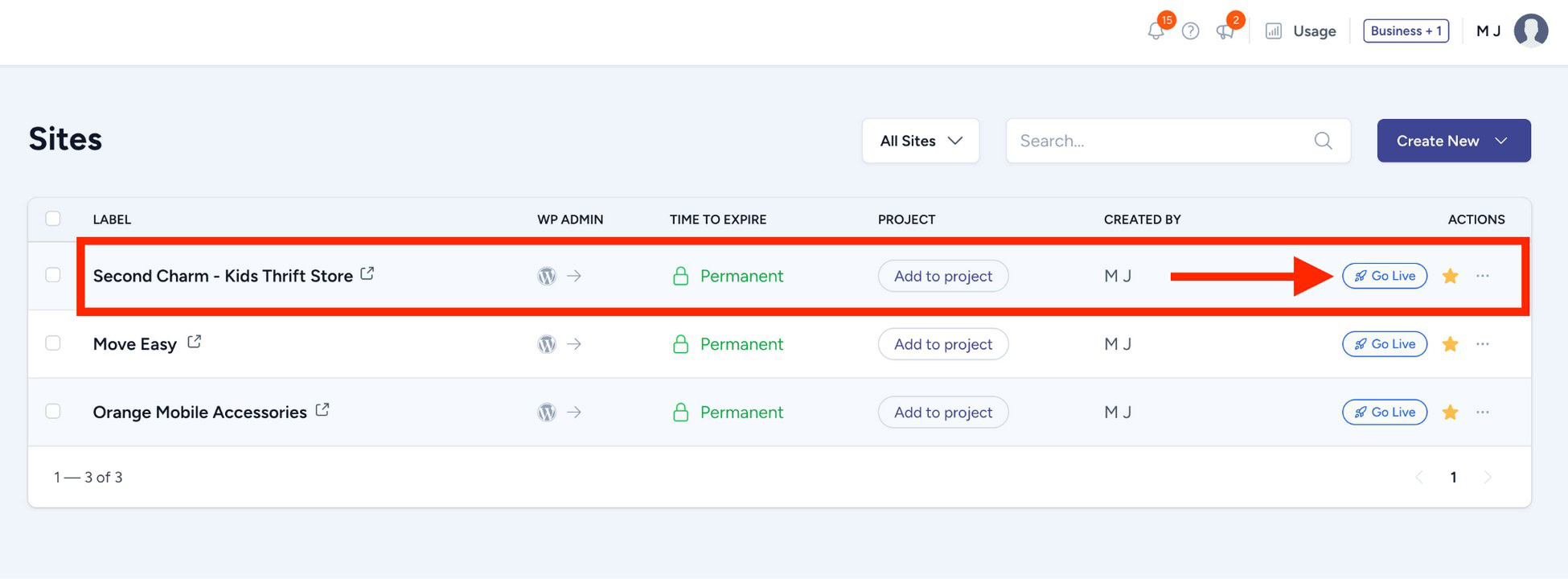 zipwp go live option